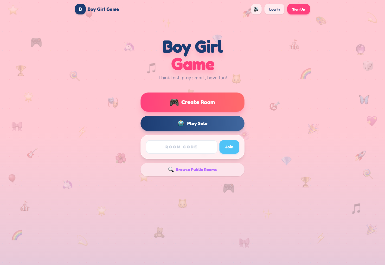 Boy Girl Game live site screenshot