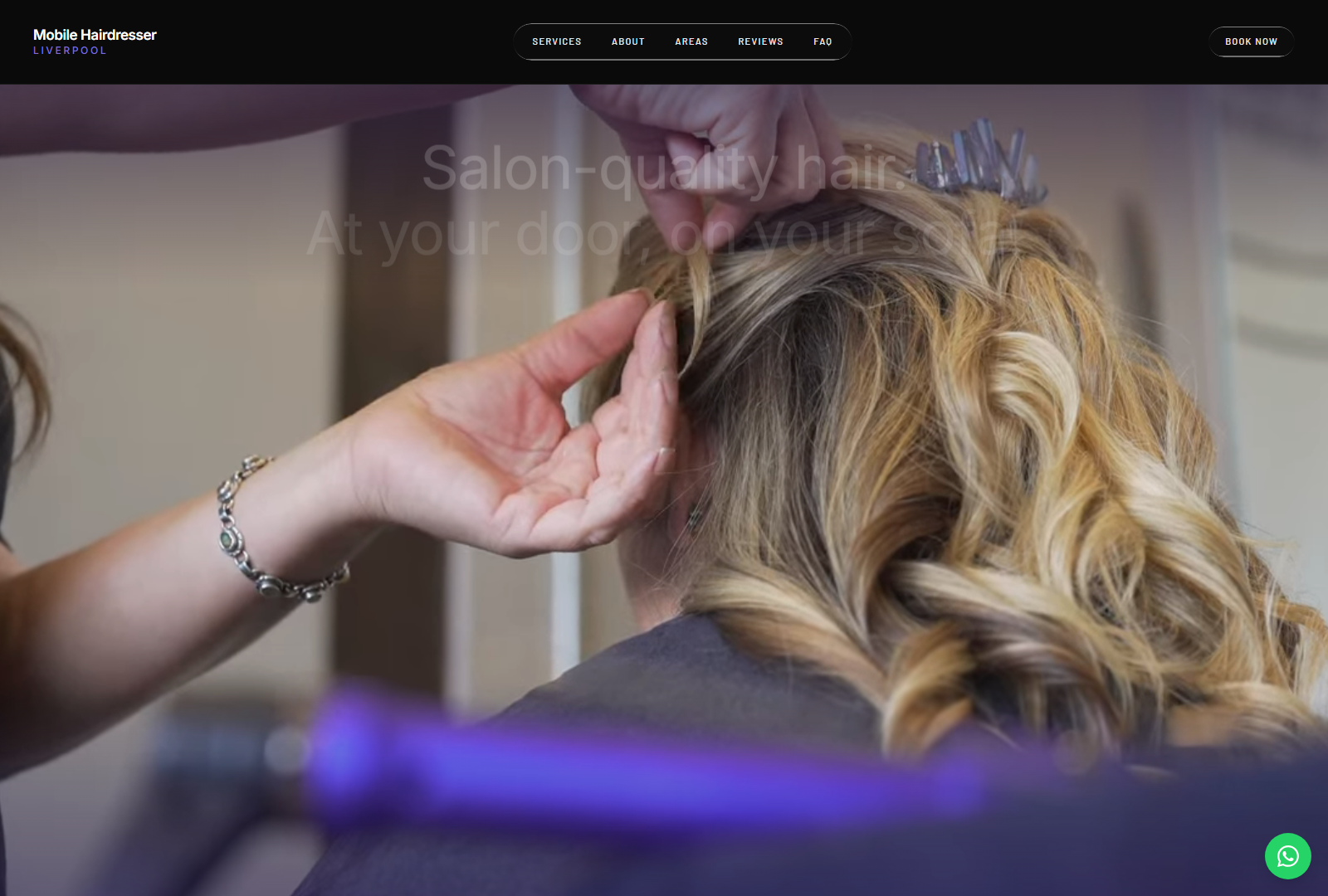 Mobile Hairdresser Liverpool live site screenshot