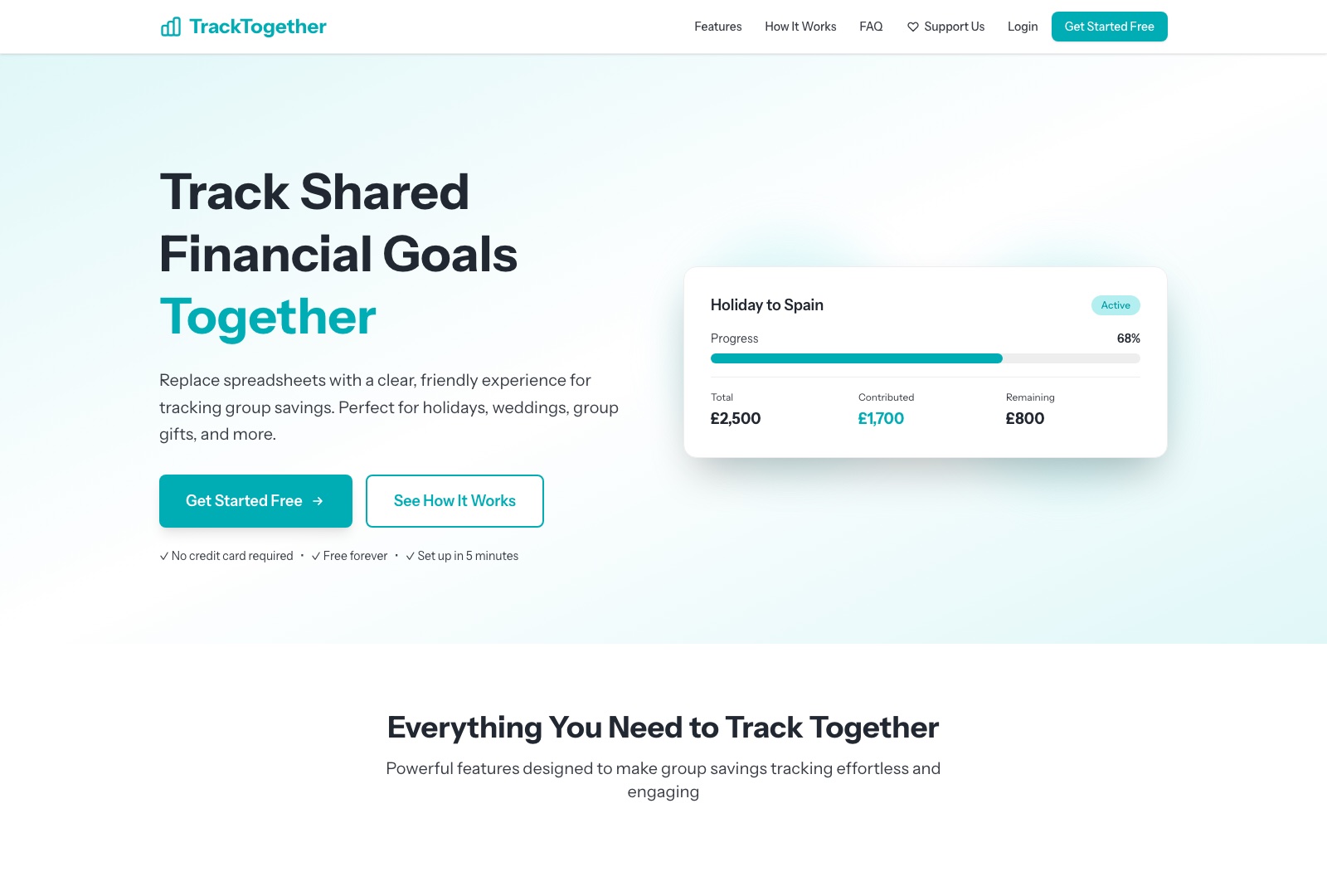 TrackTogether live site screenshot